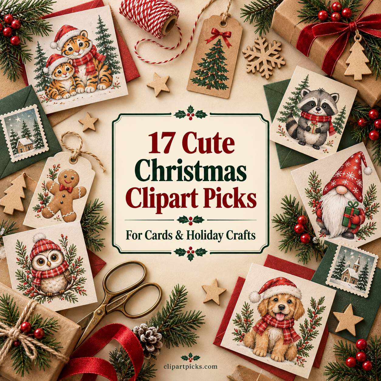 17 Cute Christmas Clipart Picks for Cards and Holiday Crafts