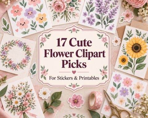 17 Cute Flower Clipart Picks for Stickers and Printables