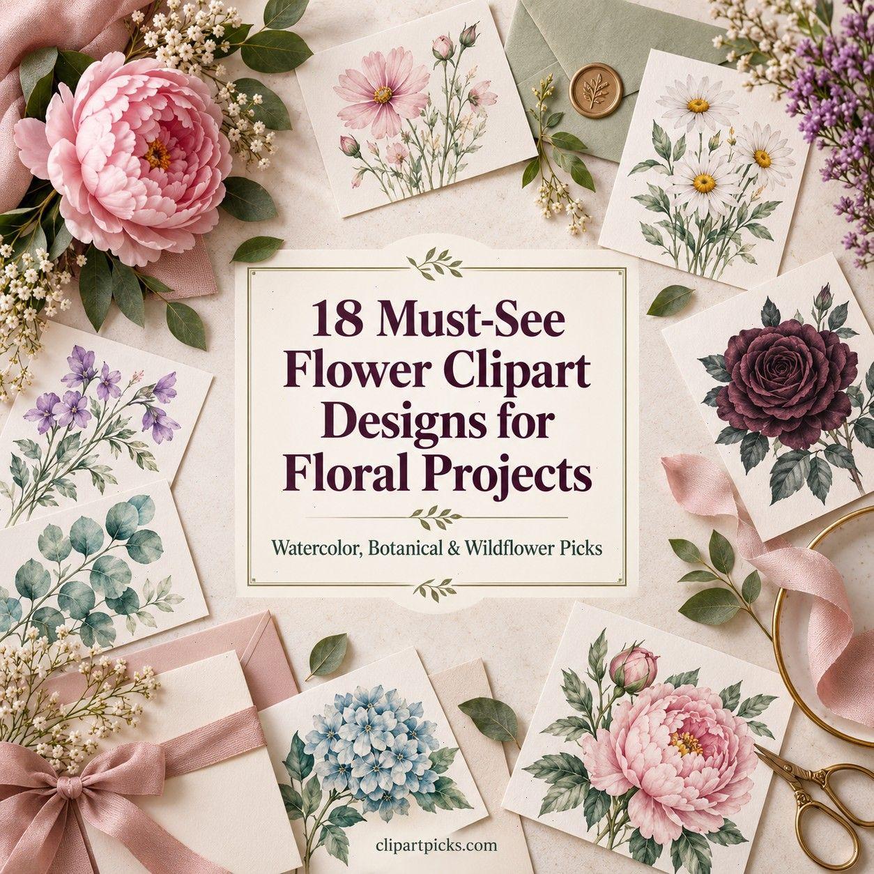 18 Must-See Flower Clipart Designs for Floral Design Projects