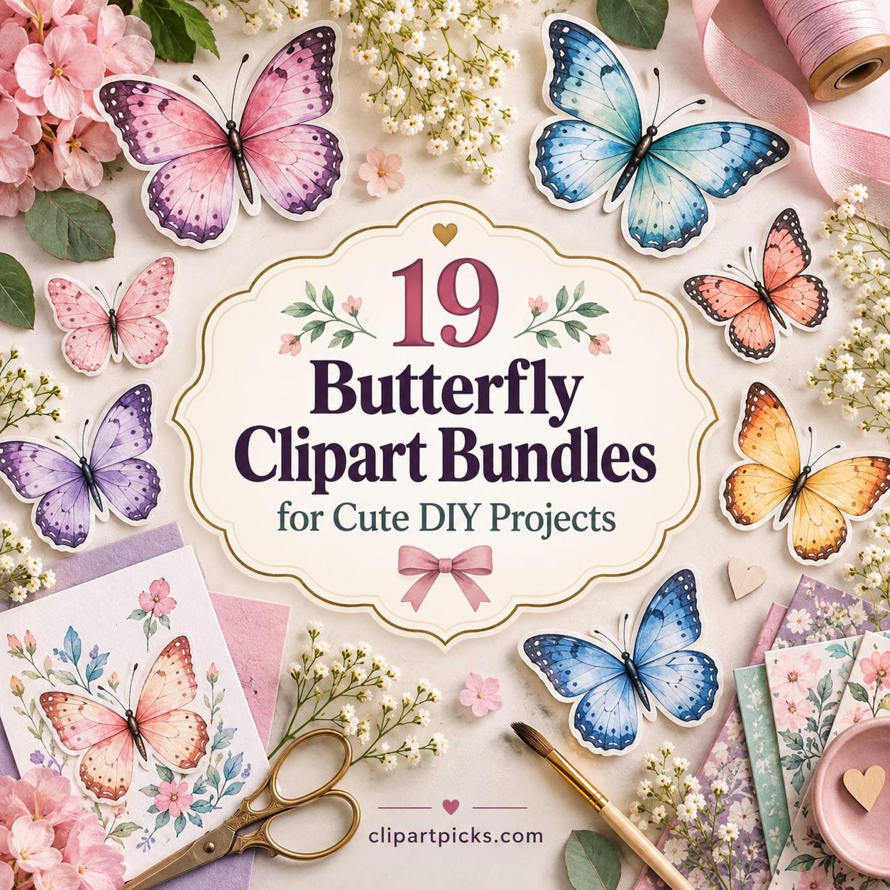 19 Creative Butterfly Clipart Bundles for Cute DIY Projects