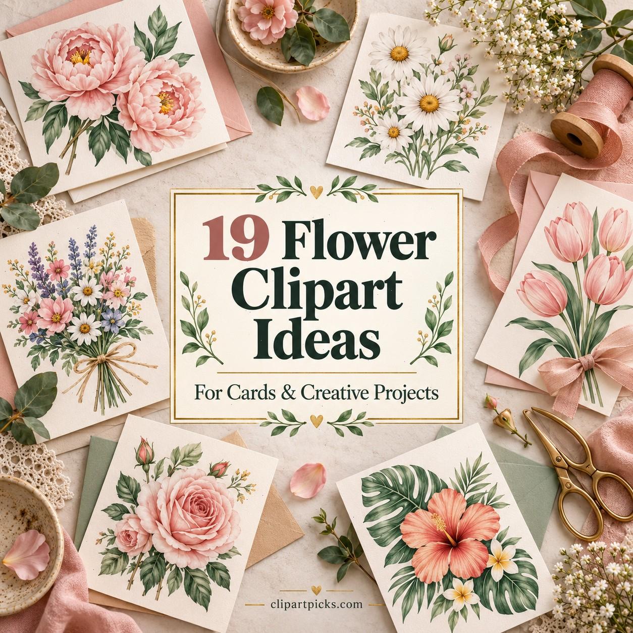 19 Flower Clipart Ideas for Cards and Creative Projects