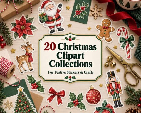 20 Christmas Clipart Collections for Festive Stickers and Crafts