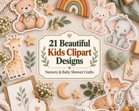 21 Beautiful Kids Clipart Designs for Nursery and Baby Shower Crafts