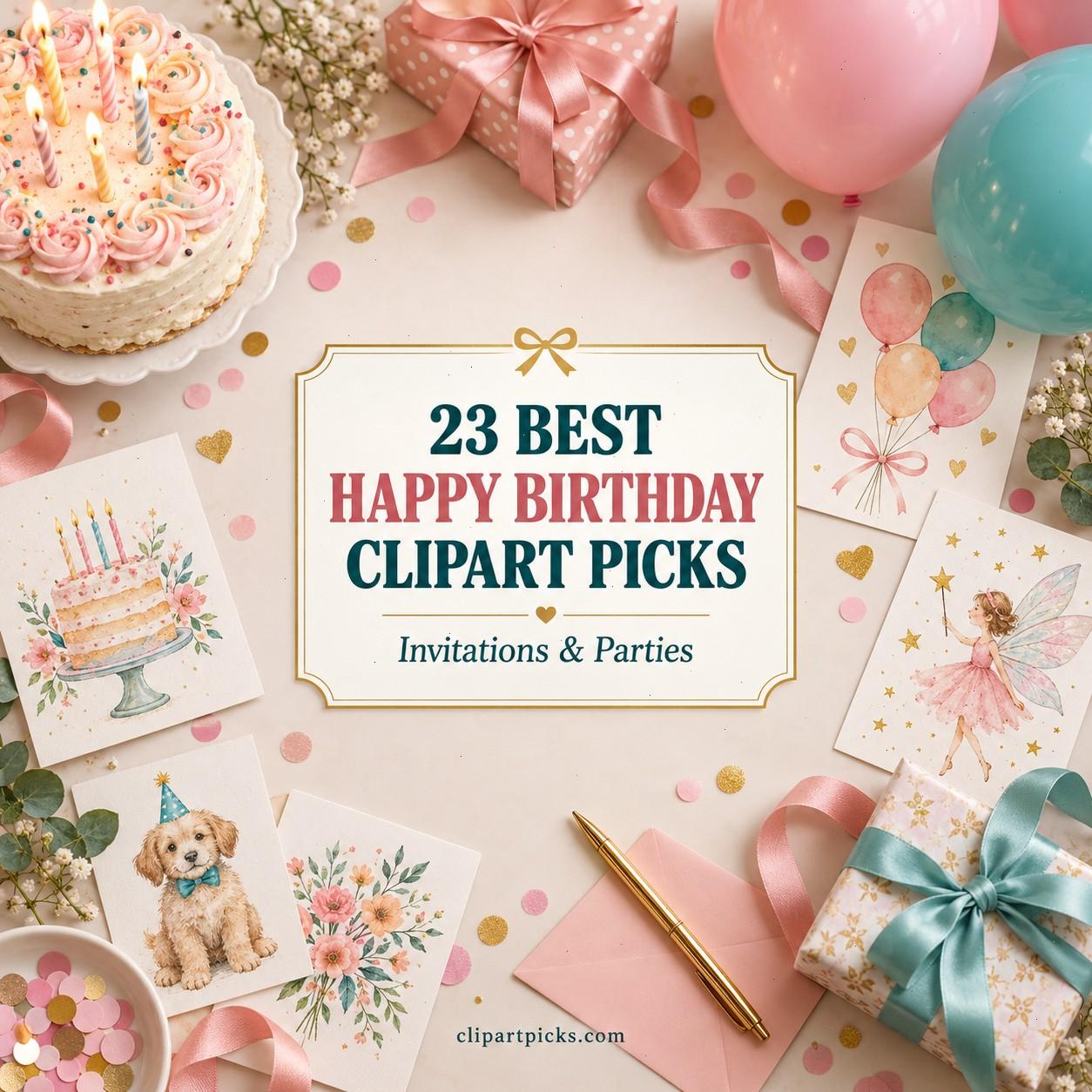 23 Best Happy Birthday Clipart Picks for Birthday Invitations and Parties