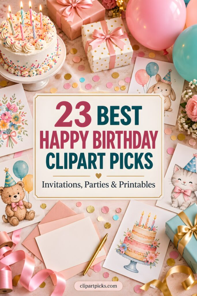 23 Best Happy Birthday Clipart Picks for Birthday Invitations and Parties
