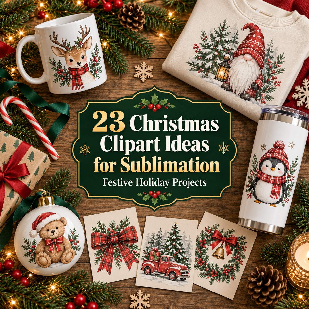23 Christmas Clipart Ideas for Festive Sublimation Projects