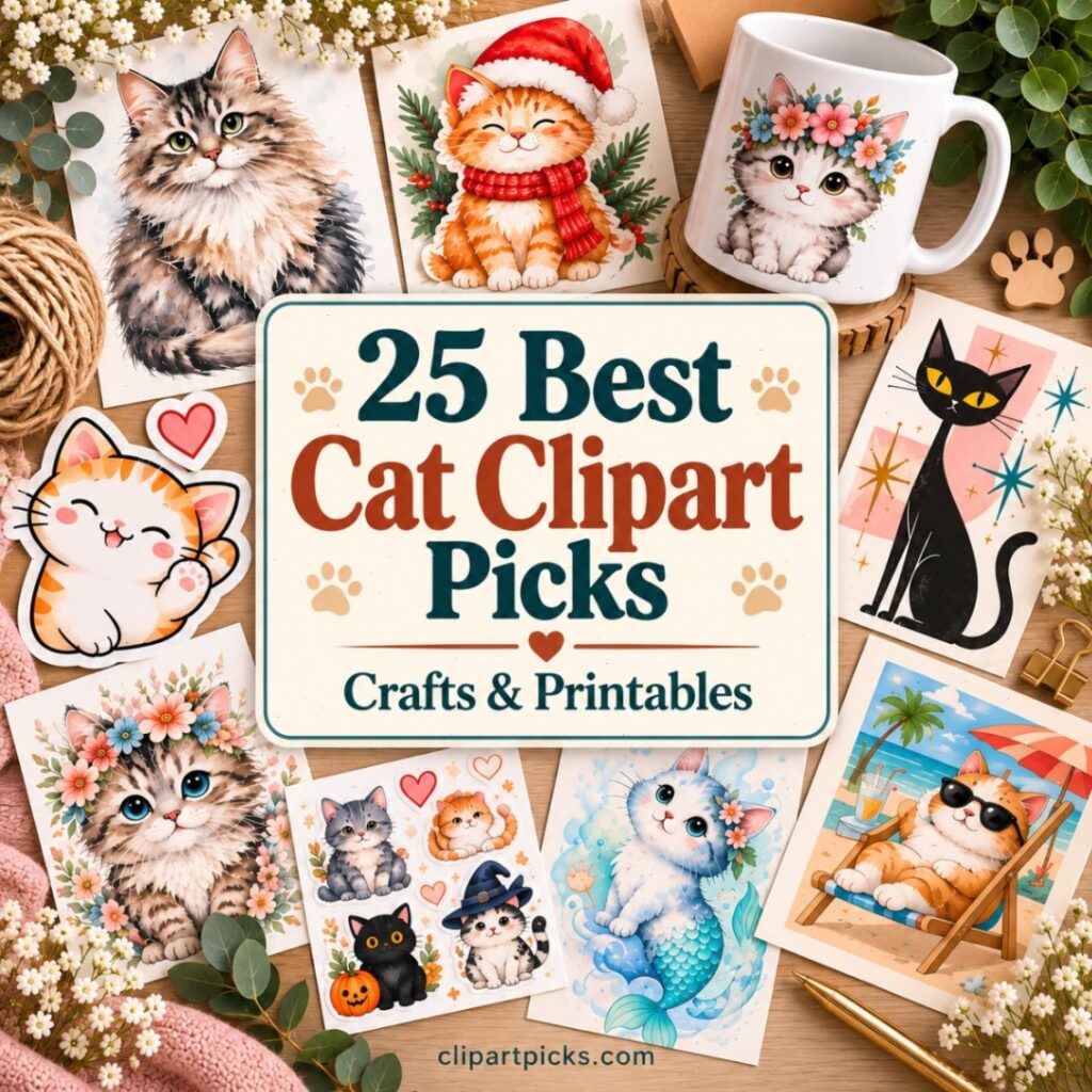 25 Best Cat Clipart Picks for Crafts and Printables