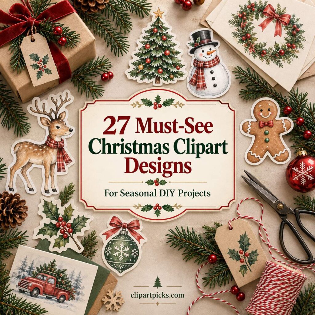 27 Must-See Christmas Clipart Designs for Seasonal DIY Projects