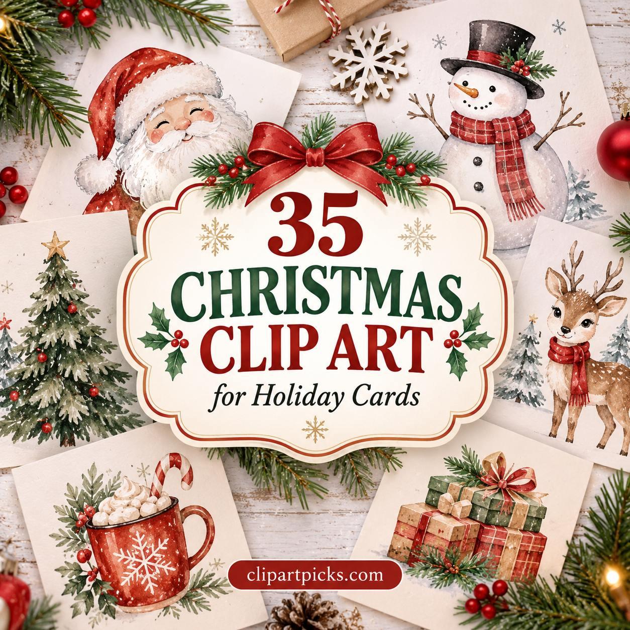35 Best Christmas Clip Art Designs for Holiday Cards