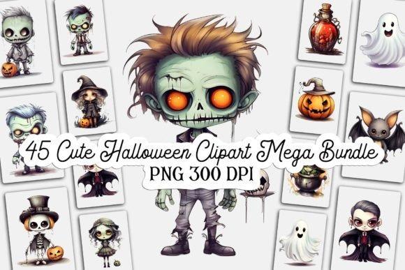 Halloween clipart featuring 45 cute high-resolution PNG characters and objects with transparent backgrounds
