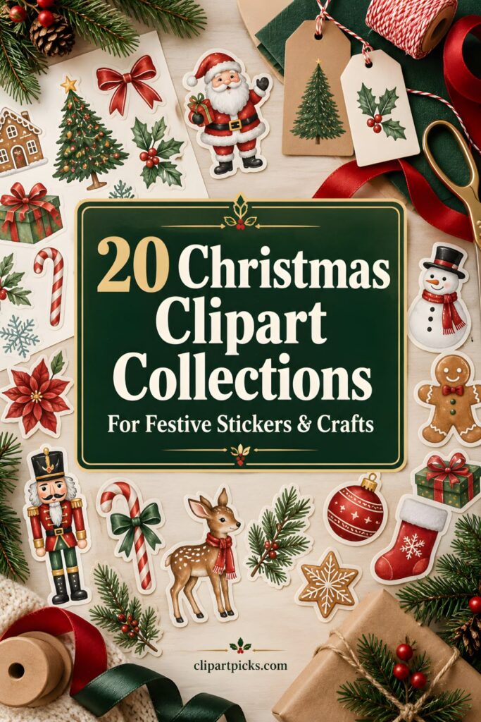 20 Christmas Clipart Collections for Festive Stickers and Crafts