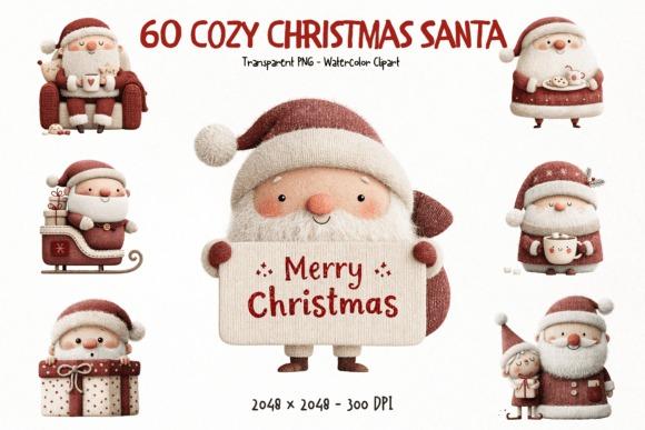 Cozy Christmas Santa PNG clipart for holiday cards featuring friendly Santa — Christmas clipart for holiday cards