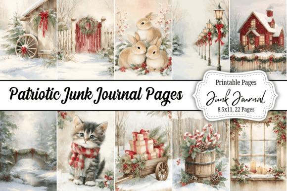 Cute Christmas clipart featuring winter scenes, woodland animals, and rustic holiday elements for junk journals and crafts