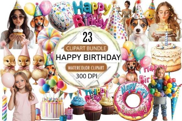 Best happy birthday clipart featuring diverse birthday elements like balloons, cakes, cupcakes, party hats, and animals for