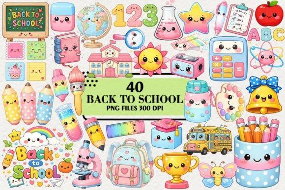 Kawaii Teacher Clipart Bundle Kawaii teacher clipart featuring colorful school supplies and characters for classroom printables