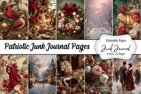 Victorian Christmas junk journal kit with antique holiday illustrations, angels, Victorian — cute Christmas clipart