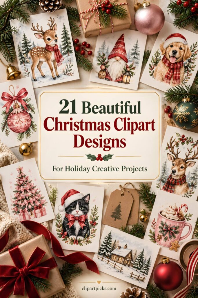 21 Beautiful Christmas Clipart Designs for Holiday Creative Projects