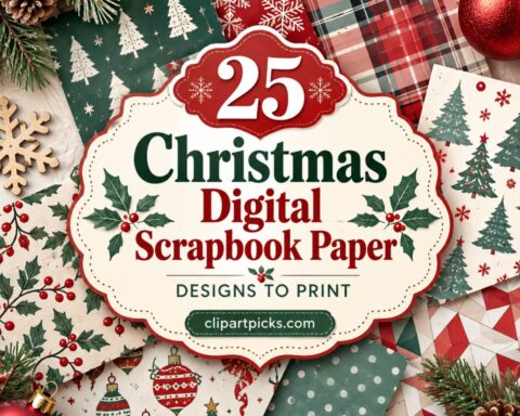 25 Christmas Digital Scrapbook Paper Designs to Print